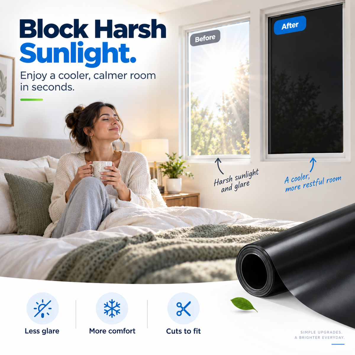 Blackout Privacy Window Sheet - Block Unwanted Views & Enjoy More Privacy at Home