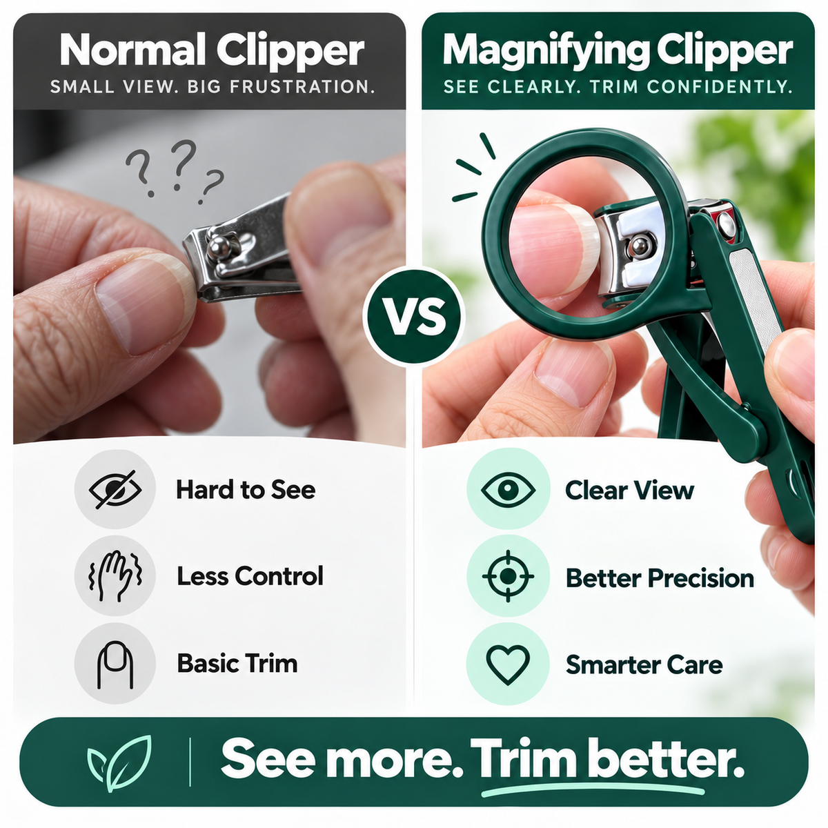 MagnifyPro™ Nail Clipper with Magnifying Glass - See Clearly. Trim Confidently