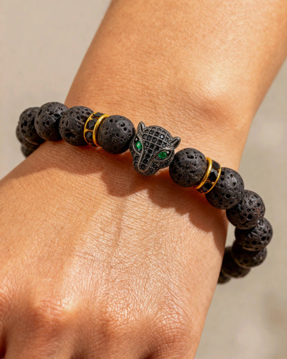 🐆 Shiny leopard head bracelet  – Bold Style with Powerful Energy 💪
