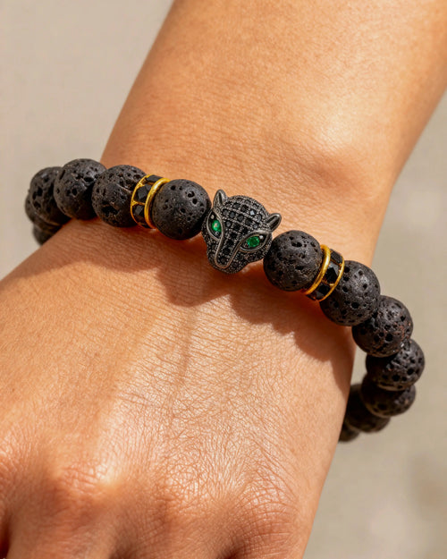 🐆 Shiny leopard head bracelet  – Bold Style with Powerful Energy 💪