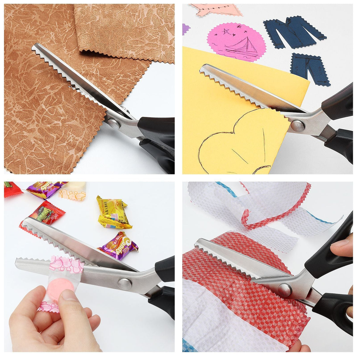 Zig Zag Stainless Steel Craft Scissors ✂️ - Durable Sharp Sewing Tool for DIY Crafts , Dressmaking