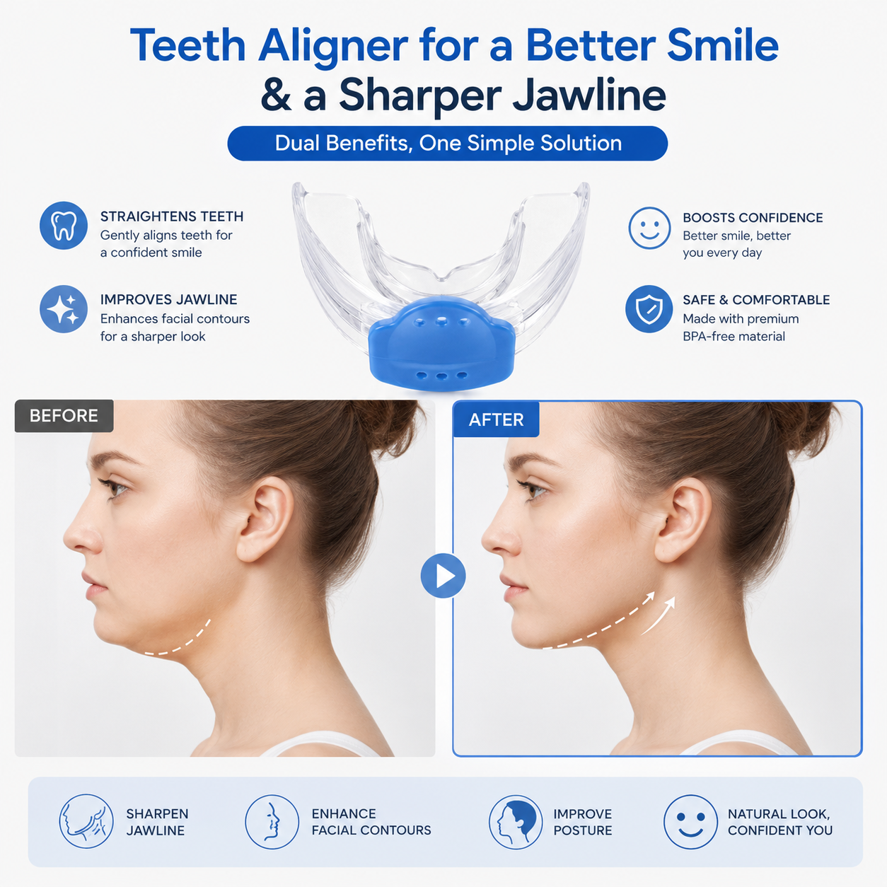 Teeth Alignment & Jawline Mouth Retainer
