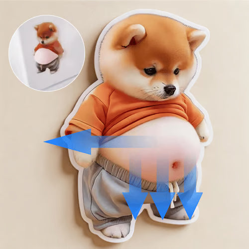 🐻 3D Cute Big Belly Cartoon Sticker 🌟