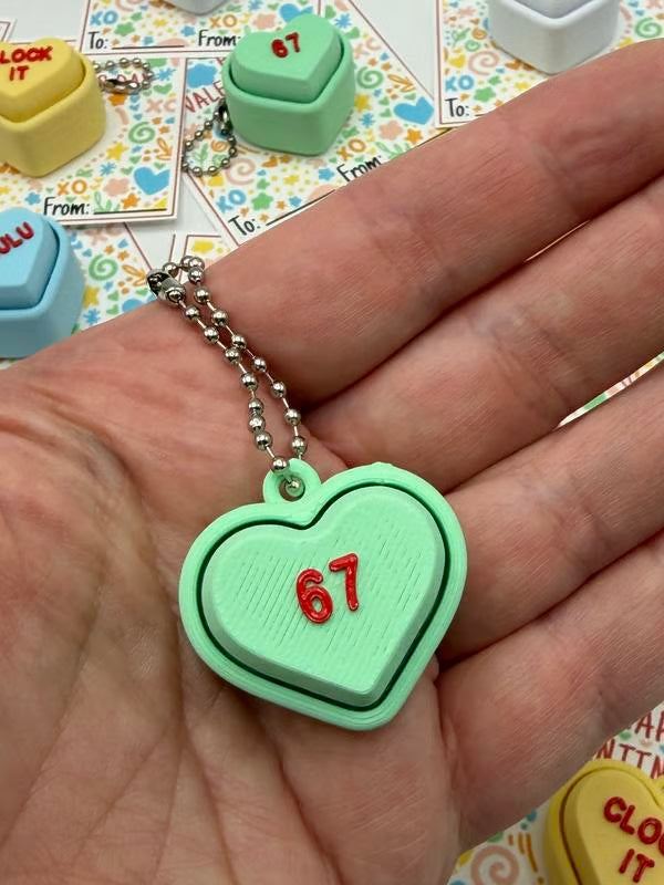 💕Brain Rot Heart Fidget Keychain – Cute, Clicky & Totally Addictive 🔥