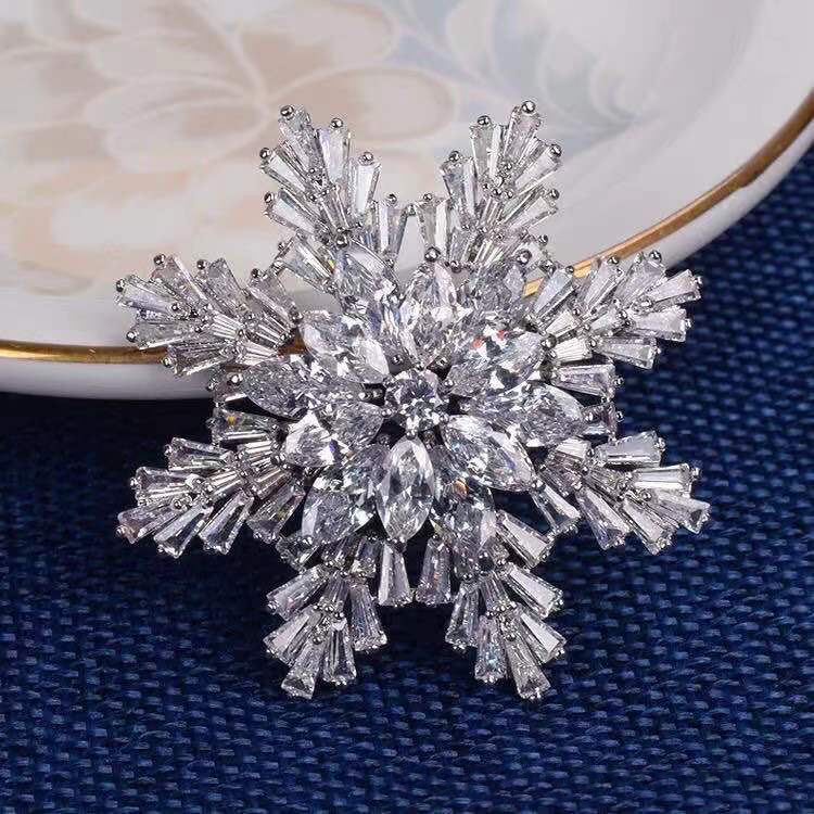 ❄️✨ Crystal Snowflake Brooch