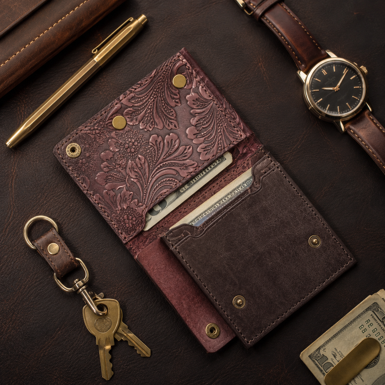 Vintage Embossed Men's Wallet