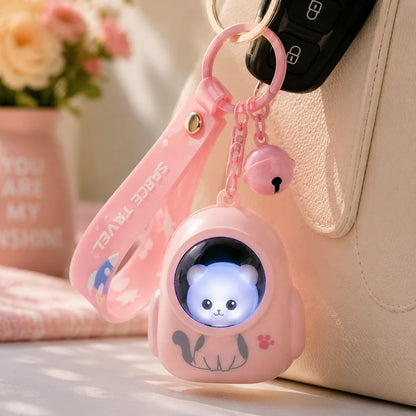 Astronaut Kitty Lightup Keychain  – Interactive Mini Companion!
