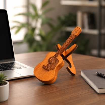 🎸 Vintage Mini Wooden Guitar Decoration Piece