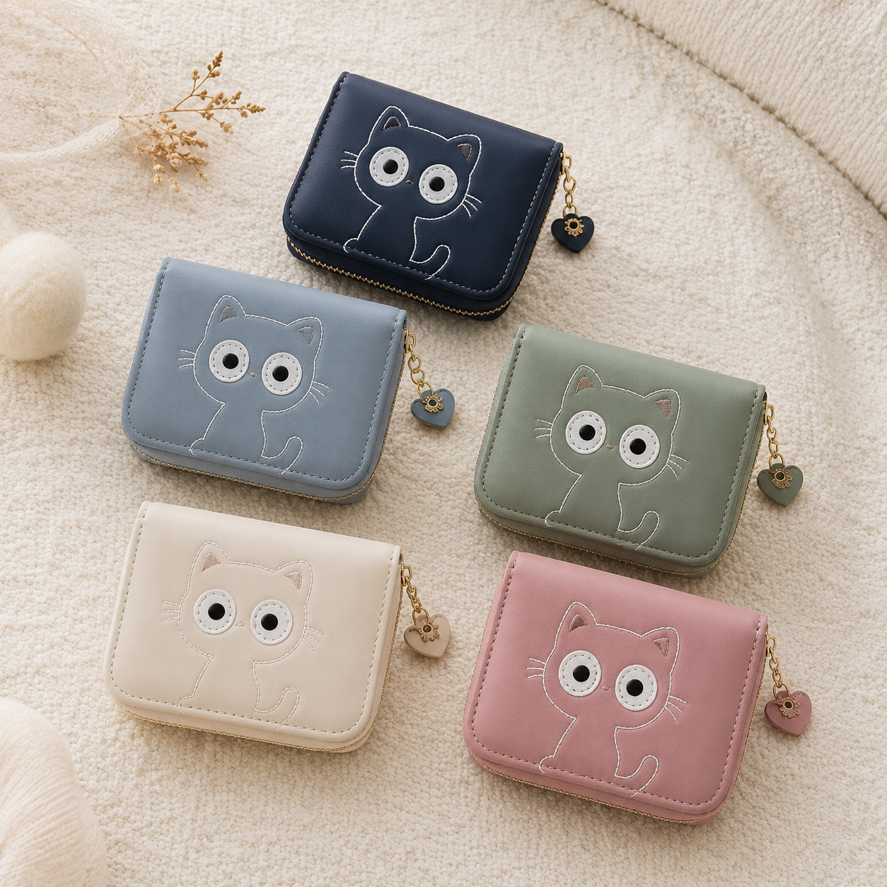 KittyCharm Organizer Mini Wallet