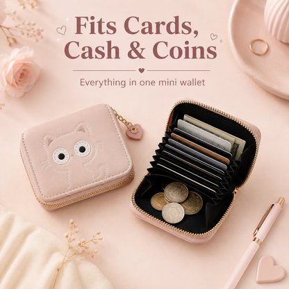 KittyCharm Organizer Mini Wallet