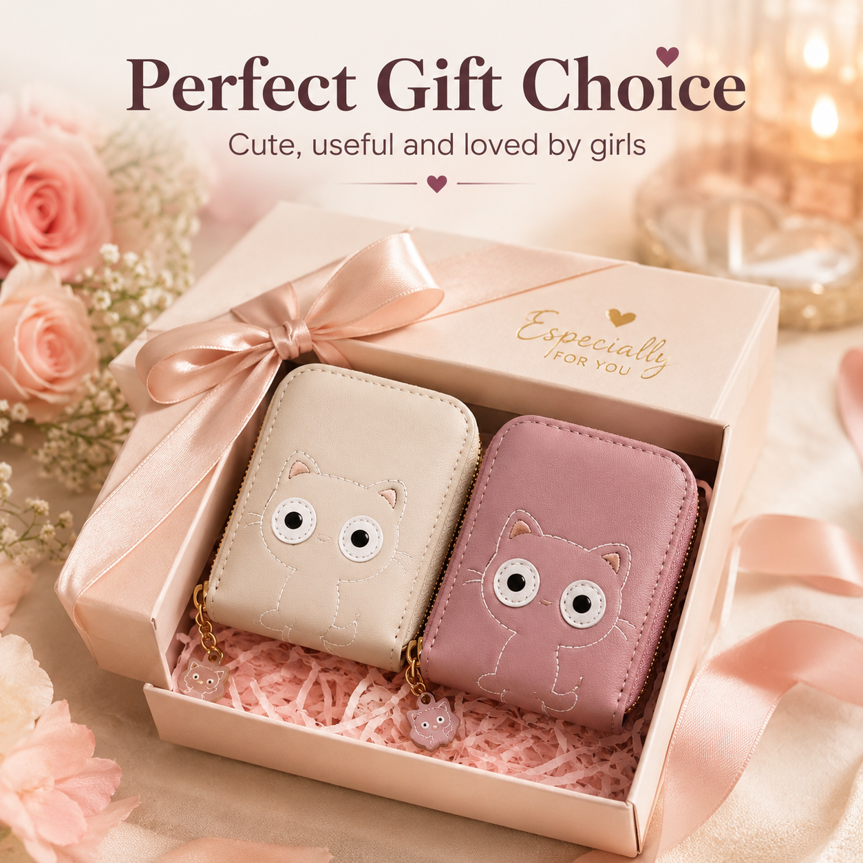 KittyCharm Organizer Mini Wallet