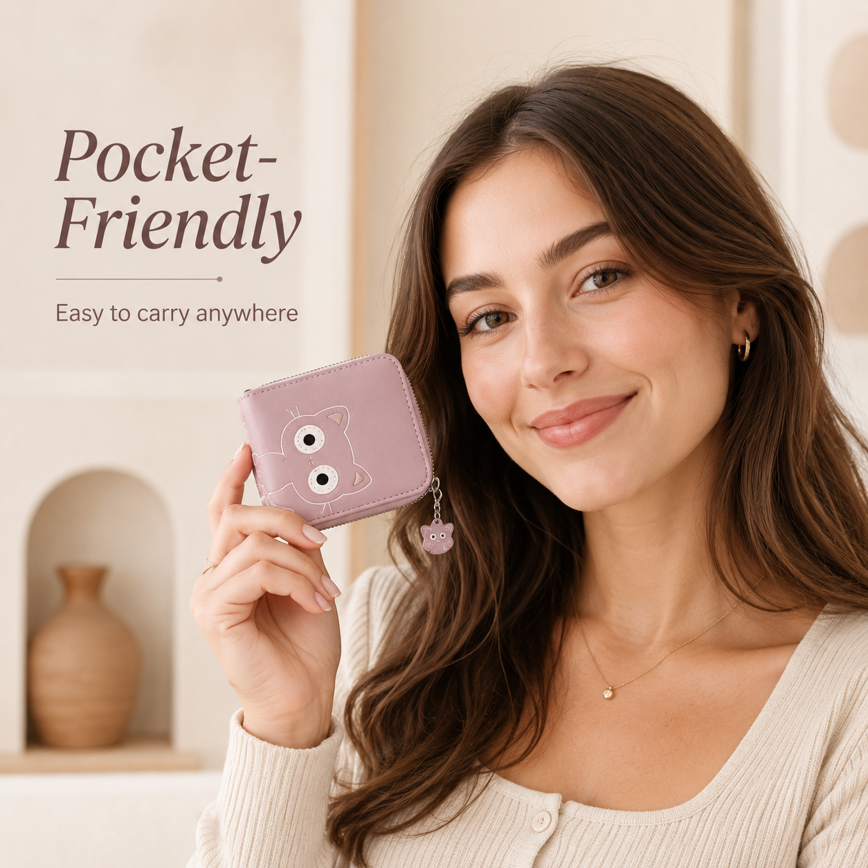KittyCharm Organizer Mini Wallet