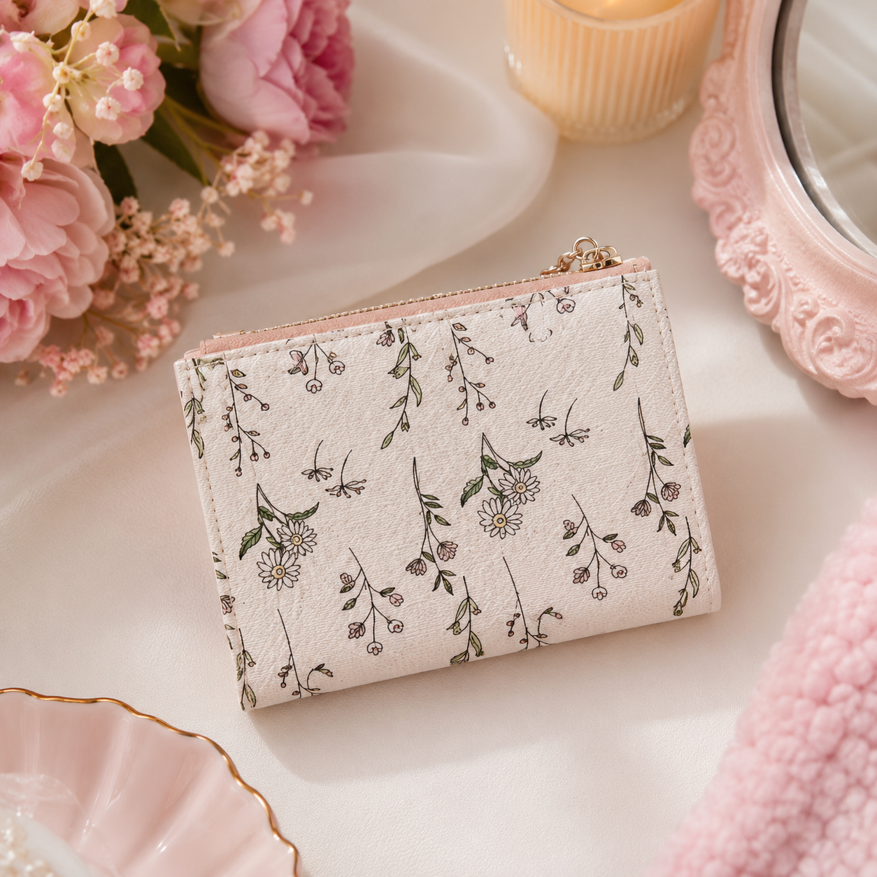 🌸 Aurelia Floral Charm Mini Wallet