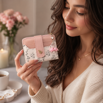 🌸 Aurelia Floral Charm Mini Wallet