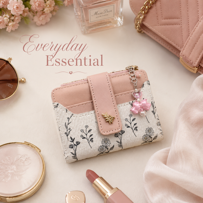 🌸 Aurelia Floral Charm Mini Wallet