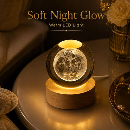 🌙 3D Crystal Moon Lamp – Magical Night Decor