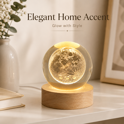 🌙 3D Crystal Moon Lamp – Magical Night Decor