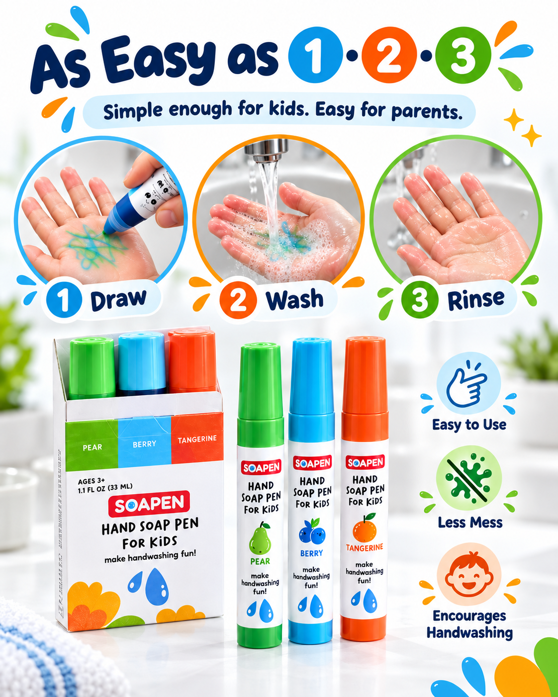 Kids Hand Soap Pens- Make Handwashing Fun for Kids 🧼