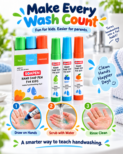 Kids Hand Soap Pens- Make Handwashing Fun for Kids 🧼