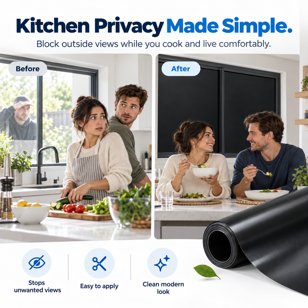 Blackout Privacy Window Sheet - Block Unwanted Views &amp; Enjoy More Privacy at Home
