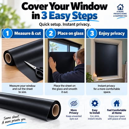 Blackout Privacy Window Sheet - Block Unwanted Views &amp; Enjoy More Privacy at Home