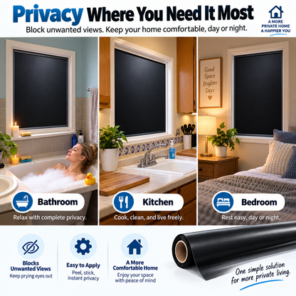 Blackout Privacy Window Sheet - Block Unwanted Views &amp; Enjoy More Privacy at Home