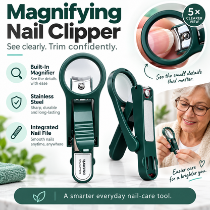 MagnifyPro™ Nail Clipper with Magnifying Glass - See Clearly. Trim Confidently