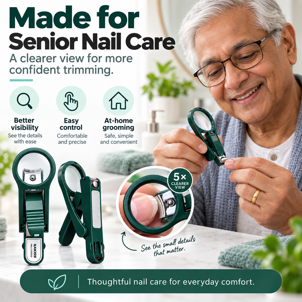 MagnifyPro™ Nail Clipper with Magnifying Glass - See Clearly. Trim Confidently