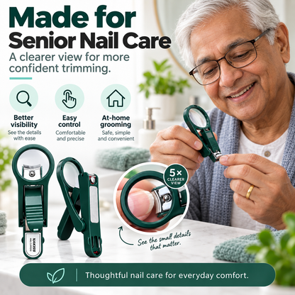 MagnifyPro™ Nail Clipper with Magnifying Glass - See Clearly. Trim Confidently
