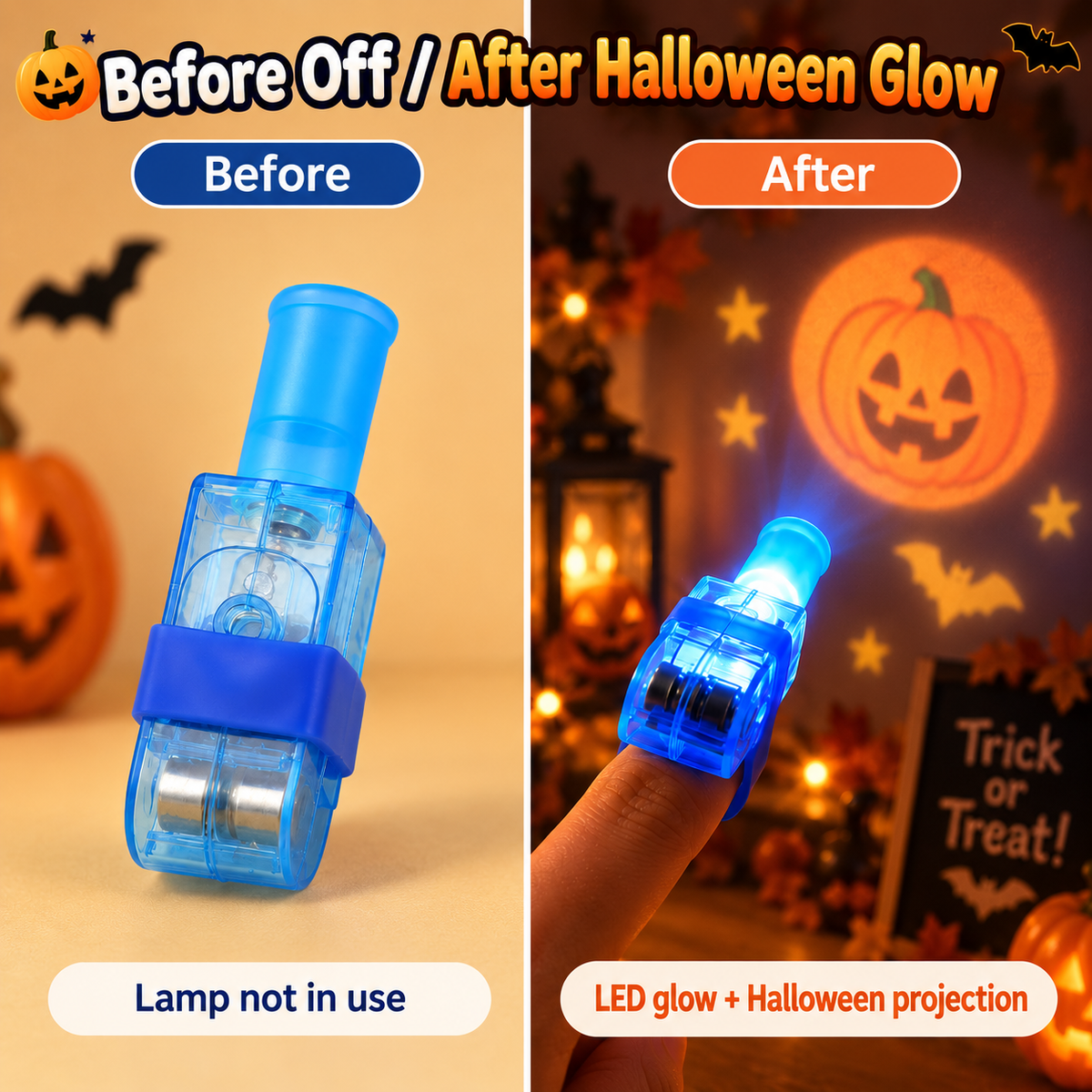 LED Halloween Projection Finger Lights – Finger Ring Toy