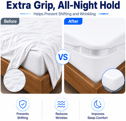 Heavy Duty Bedsheet Corner Tightener Clips with Lock Strips