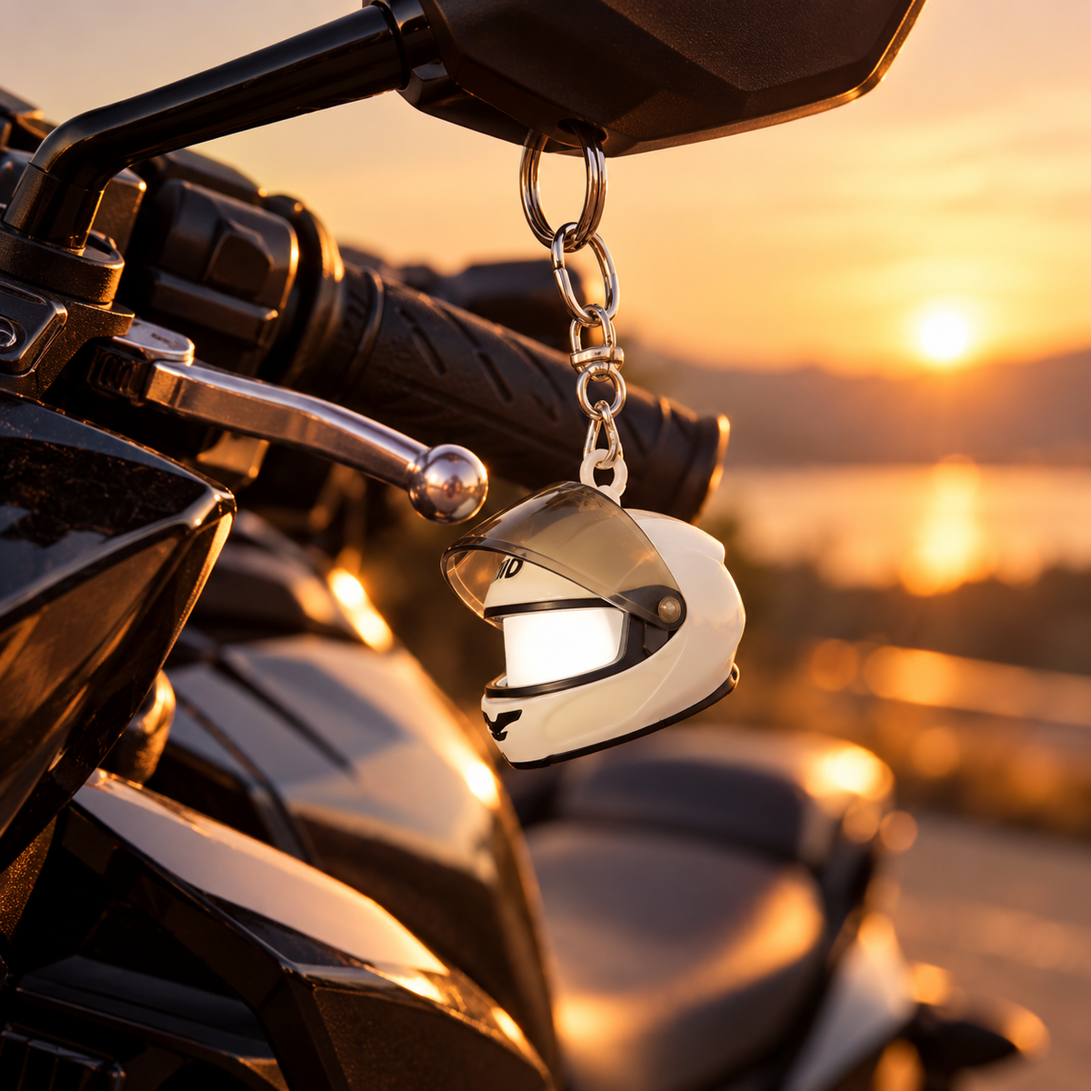 Night Rider Helmet Glowing Keychain - Your Night Ride companion