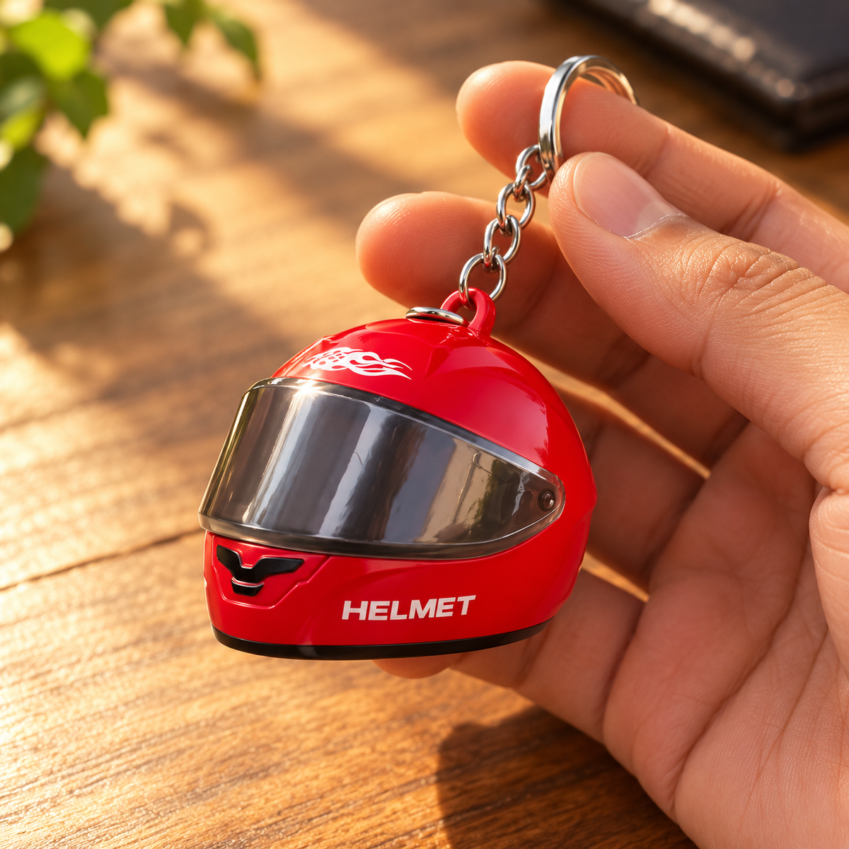 Night Rider Helmet Glowing Keychain - Your Night Ride companion