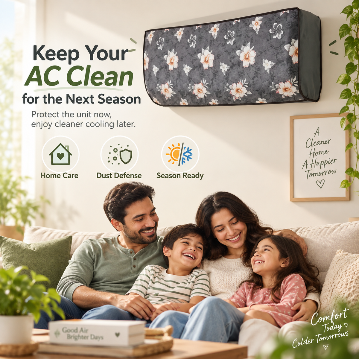 DustGuard Floral AC Cover