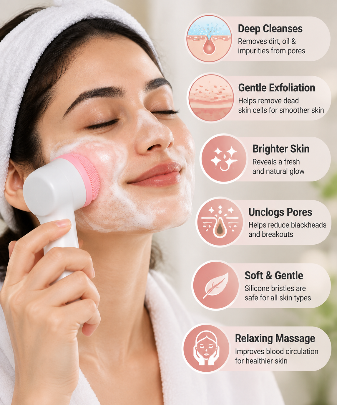 Silicone Facial Cleansing Brush✨