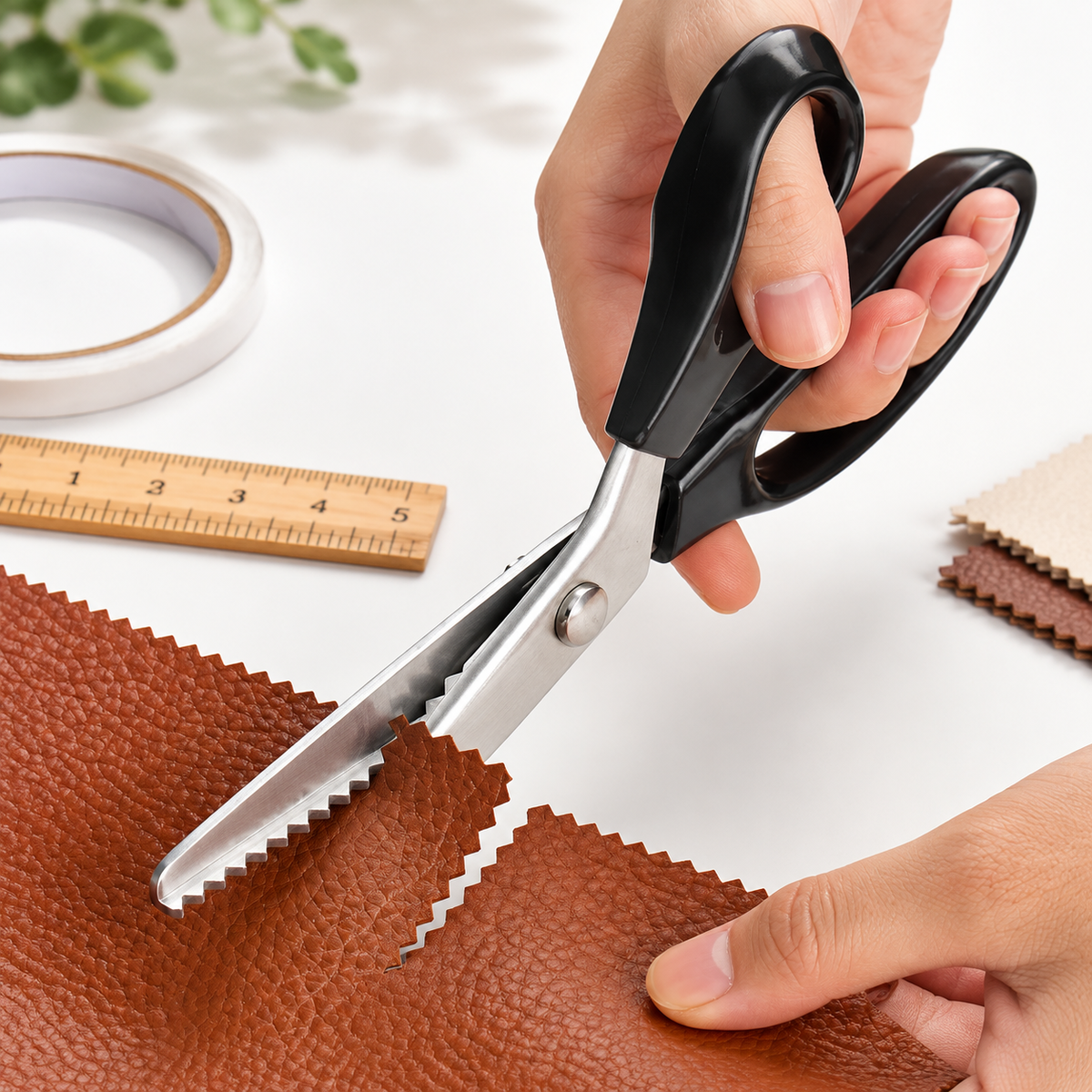 Zig Zag Stainless Steel Craft Scissors ✂️ - Durable Sharp Sewing Tool for DIY Crafts , Dressmaking