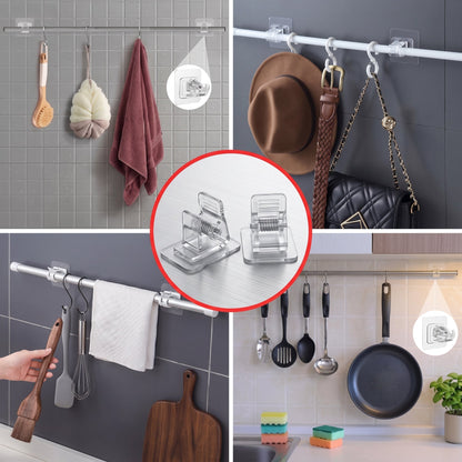 Self-Adhesive Curtain Rod Holder Clamps