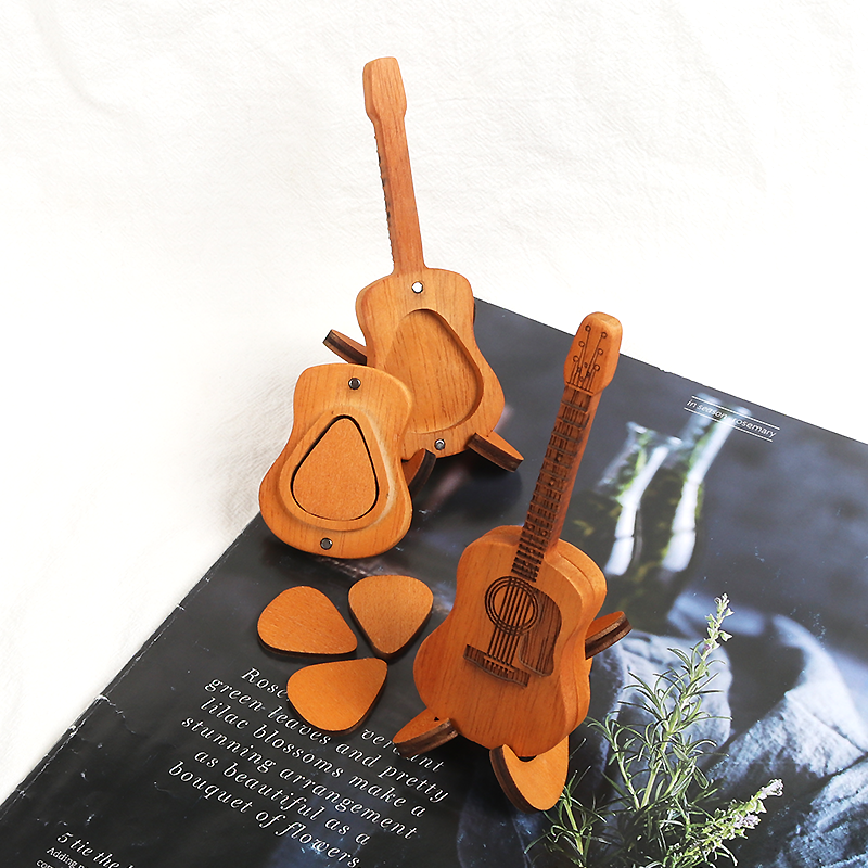 🎸 Mini Wooden Decorative Guitar Set 🌳✨