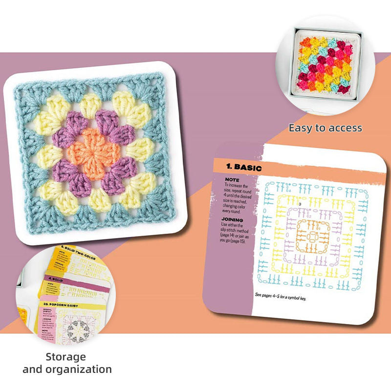 🧶 Crochet Granny Square DIY Kit – Beginner Knitting Crochet Craft Set
