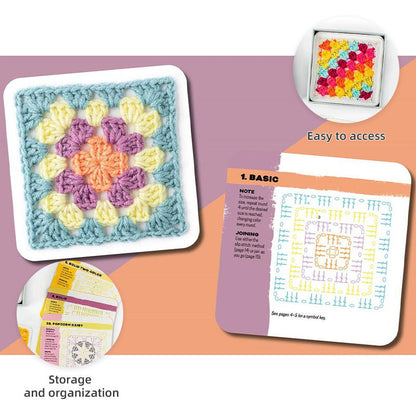🧶 Crochet Granny Square DIY Kit – Beginner Knitting Crochet Craft Set