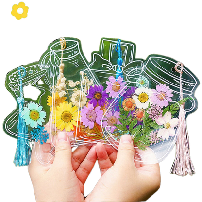 🌸 Aesthetic Transparent Dried Flower Bookmark