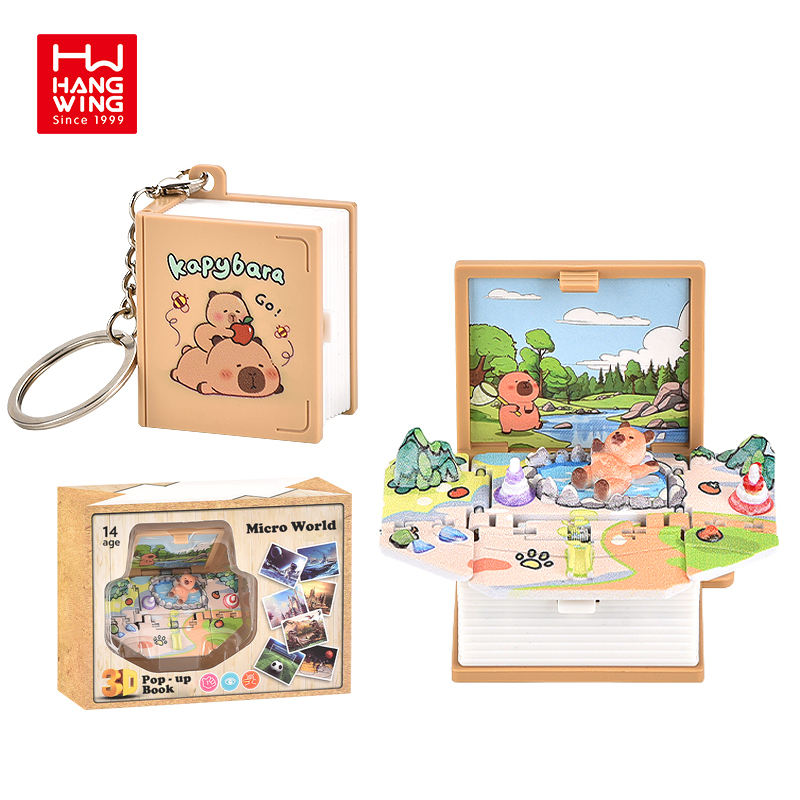📚 Pop-up Chill Capybara Keychain Notebook