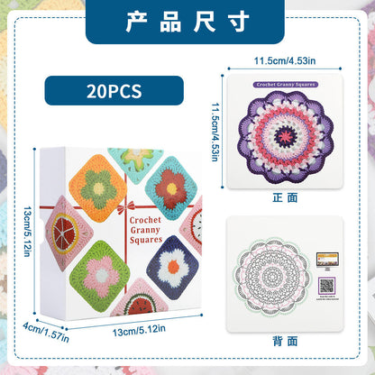 🧶 Crochet Granny Square DIY Kit – Beginner Knitting Crochet Craft Set