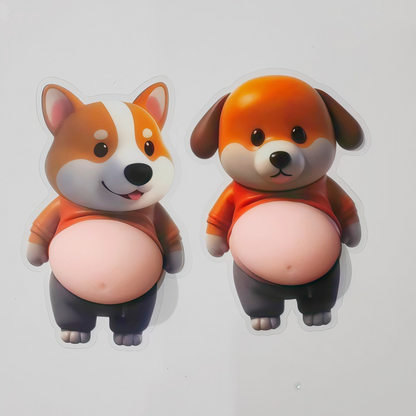 🐻 3D Cute Big Belly Cartoon Sticker 🌟