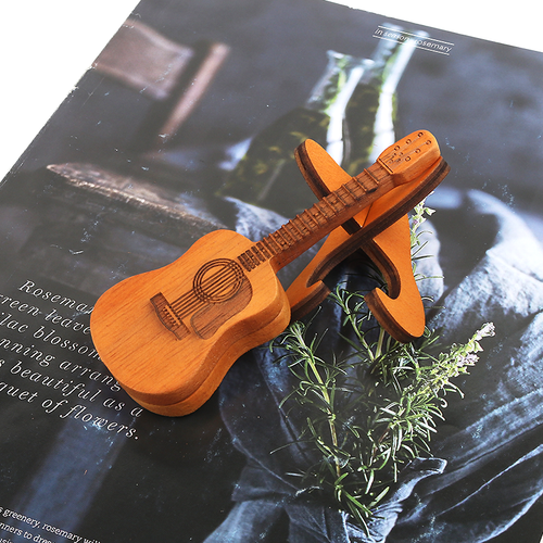 🎸 Mini Wooden Decorative Guitar Set 🌳✨