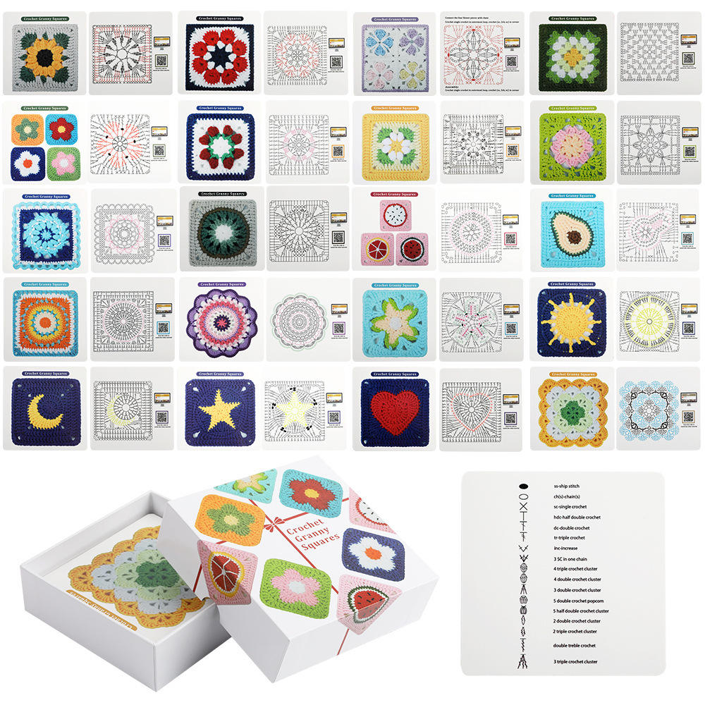 🧶 Crochet Granny Square DIY Kit – Beginner Knitting Crochet Craft Set