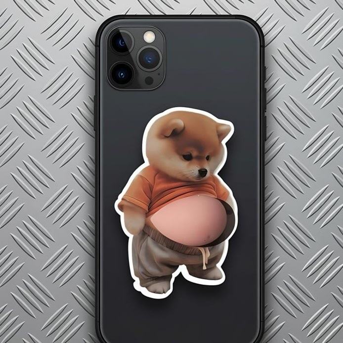 🐻 3D Cute Big Belly Cartoon Sticker 🌟