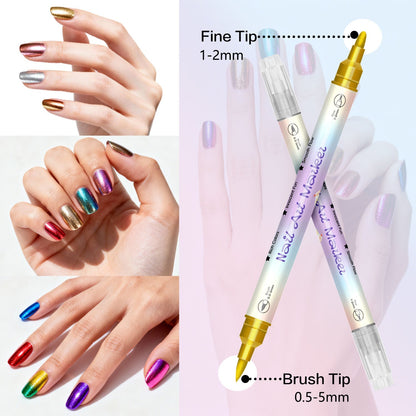 3D Dual Tips Nail Art Pens Set