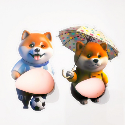 🐻 3D Cute Big Belly Cartoon Sticker 🌟