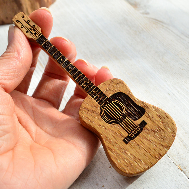 🎸 Mini Wooden Decorative Guitar Set 🌳✨